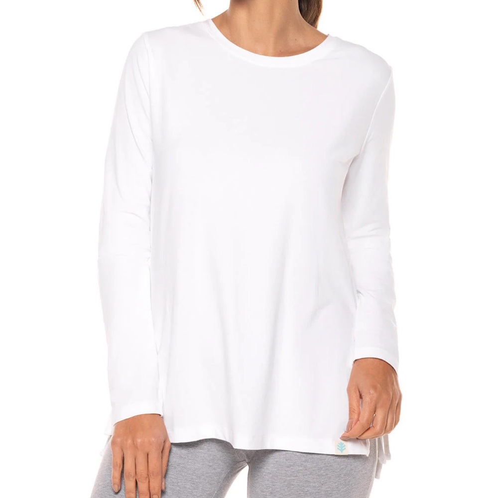 Coolibar Surf Side Slit Shirt Lapis Blue UPF50+ | Women’s Size S